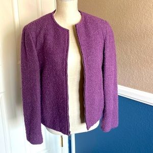 𝅺jones Wear Petite Wool Blend Purple Jacket Size 12